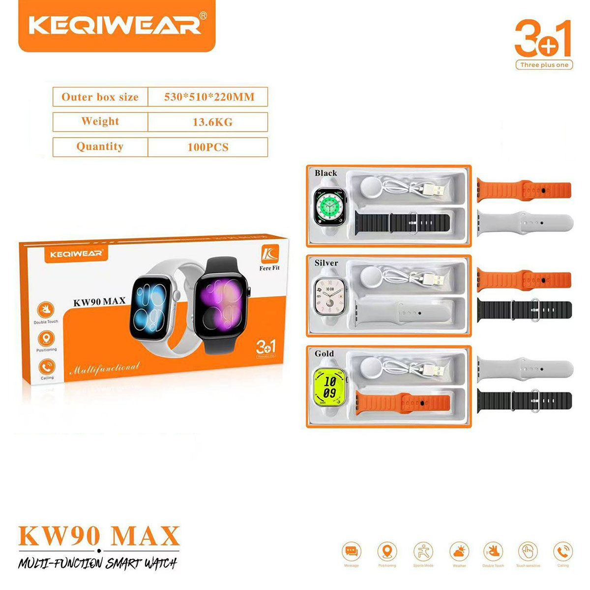 ساعت هوشمند مدل kw90 max